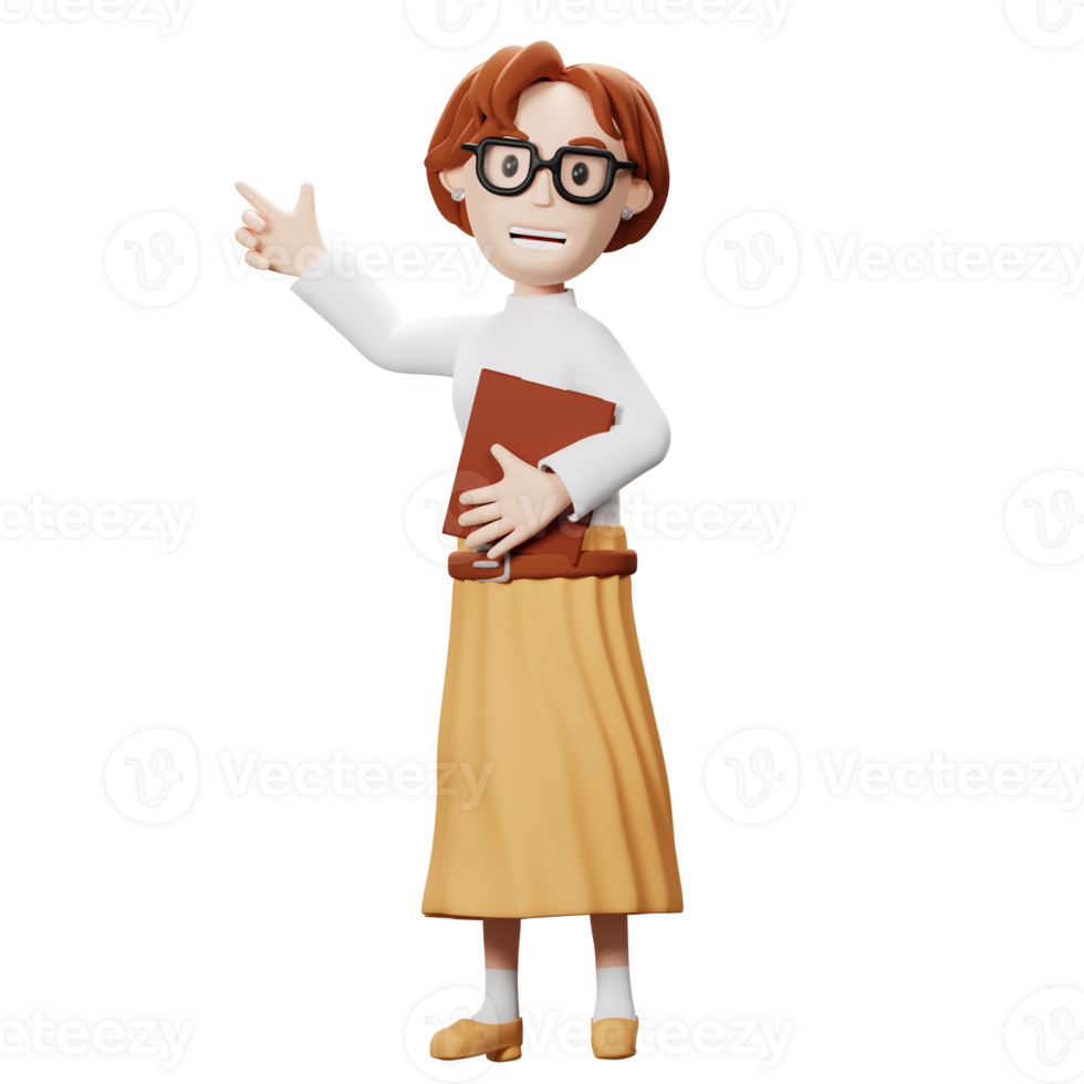 3D Women Teacher Character png