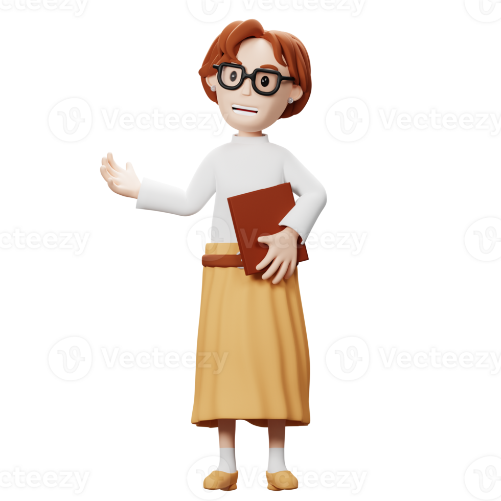 3D Women Teacher Character png