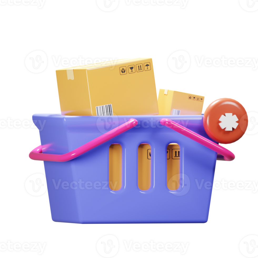 3D Full Basket Icon png