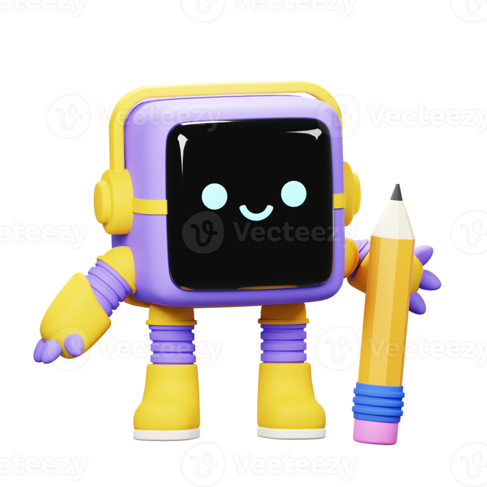 3D Happy Cube Robot png