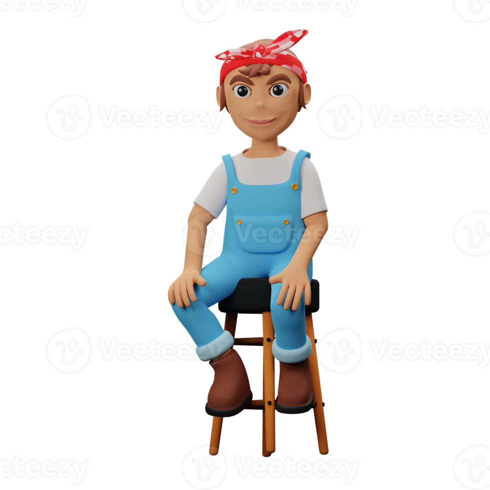 3D Strong Women Character png