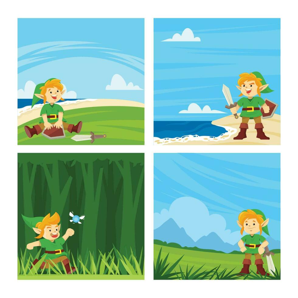 Social Media Posts of an Elf Adventure vector