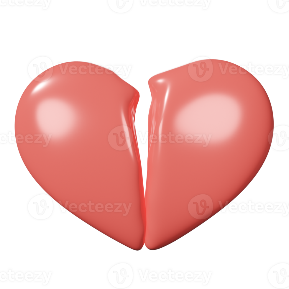 3D Broken Heart Icon png