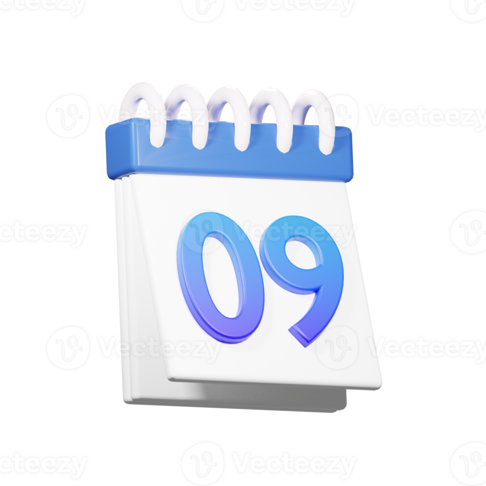 3D 9 Date Icon png