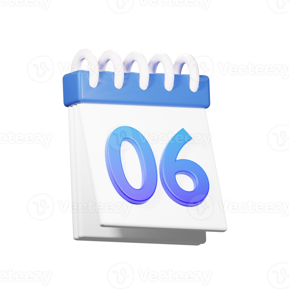 3D 6 Date Icon png