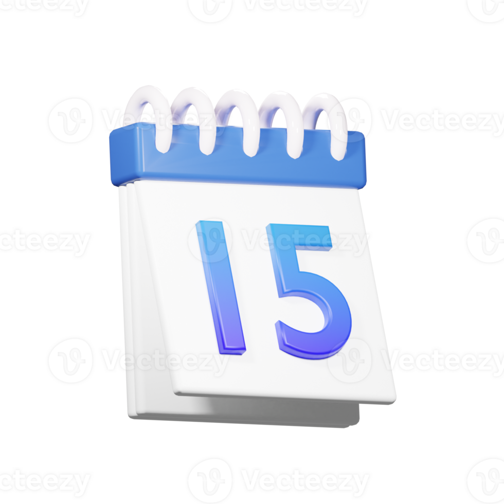 3D 15 Date Icon png