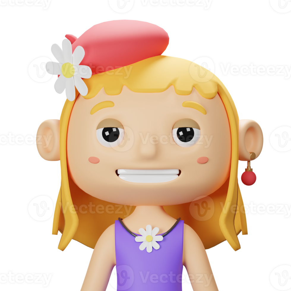 3D Cute Spring Avatar png