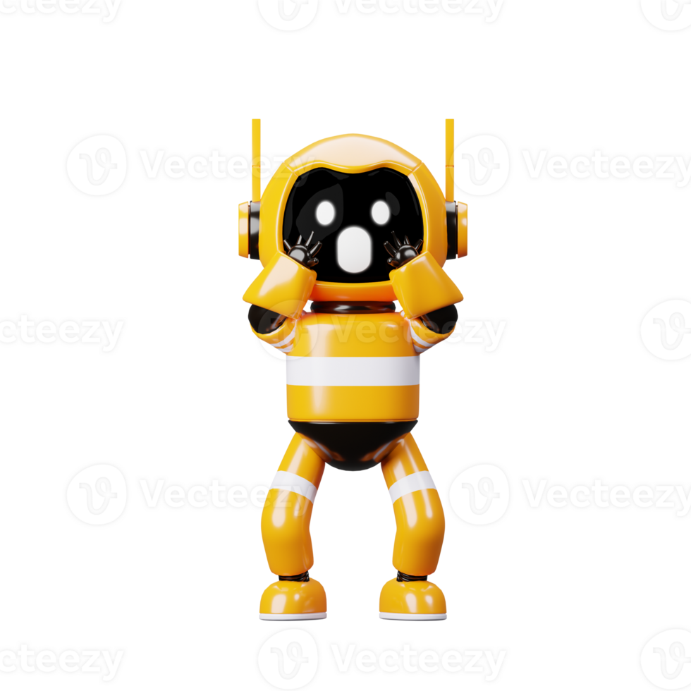 3D Icon Yellow Robot Shock png