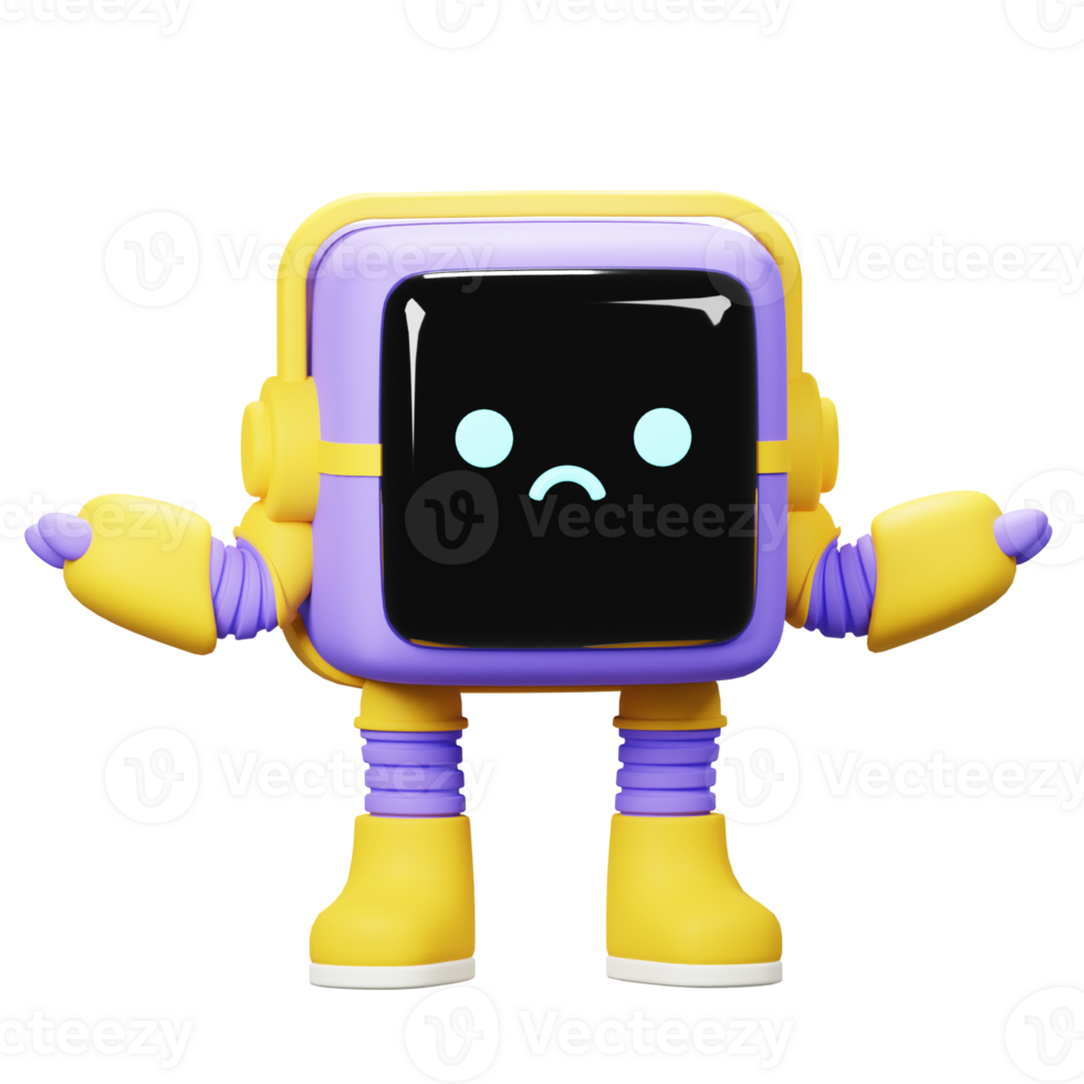 3D Happy Cube Robot png