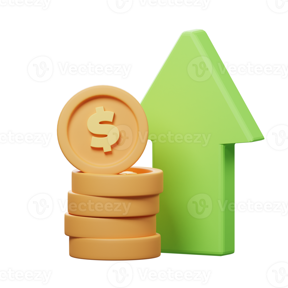 3D Up Investment Icon png