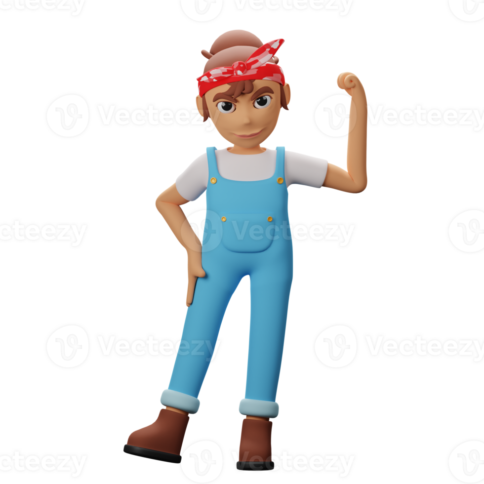 3D Strong Women Character png