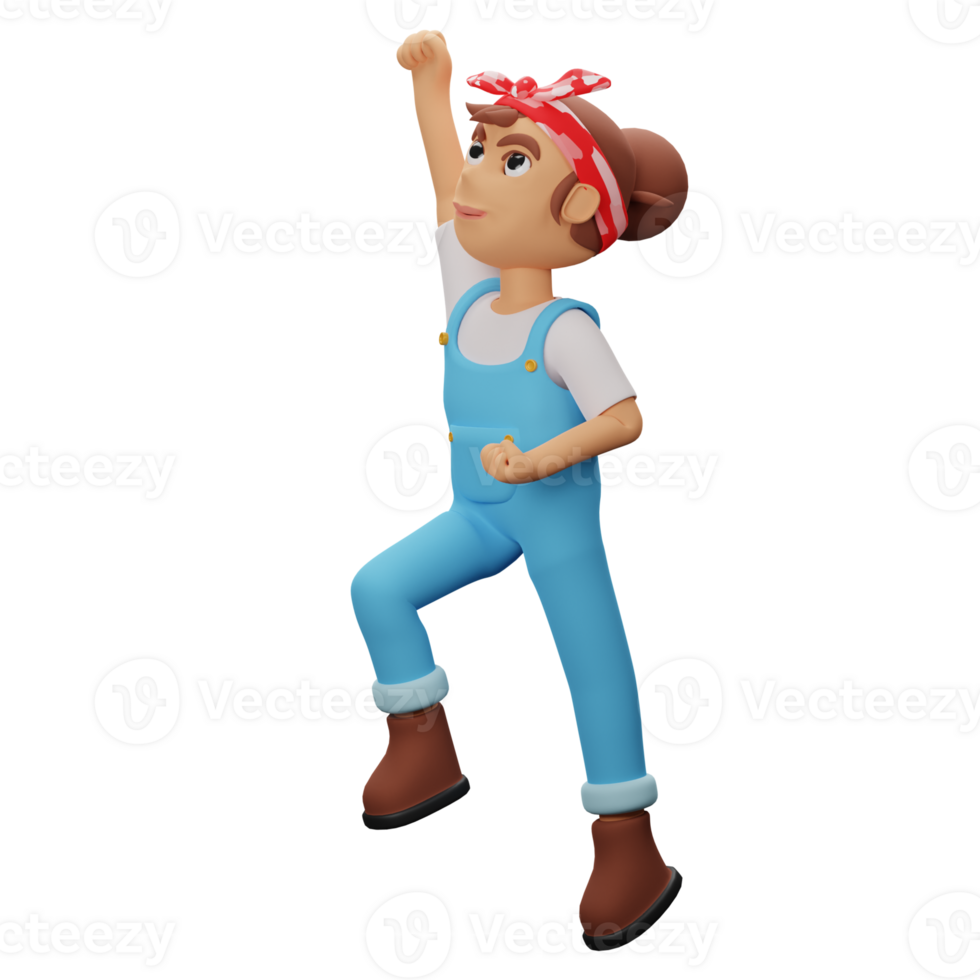 3D Strong Women Character png
