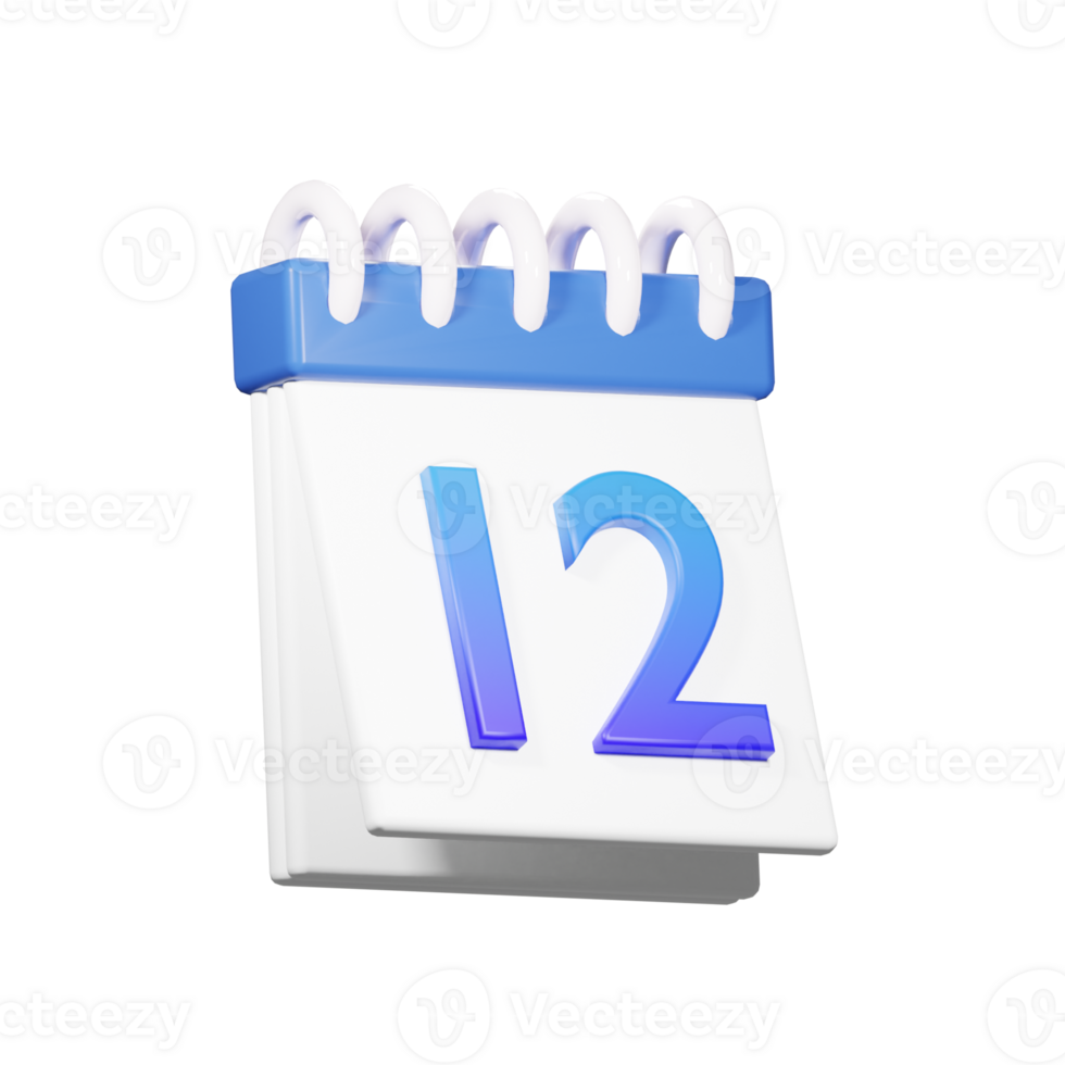 3D 12 Date Icon png