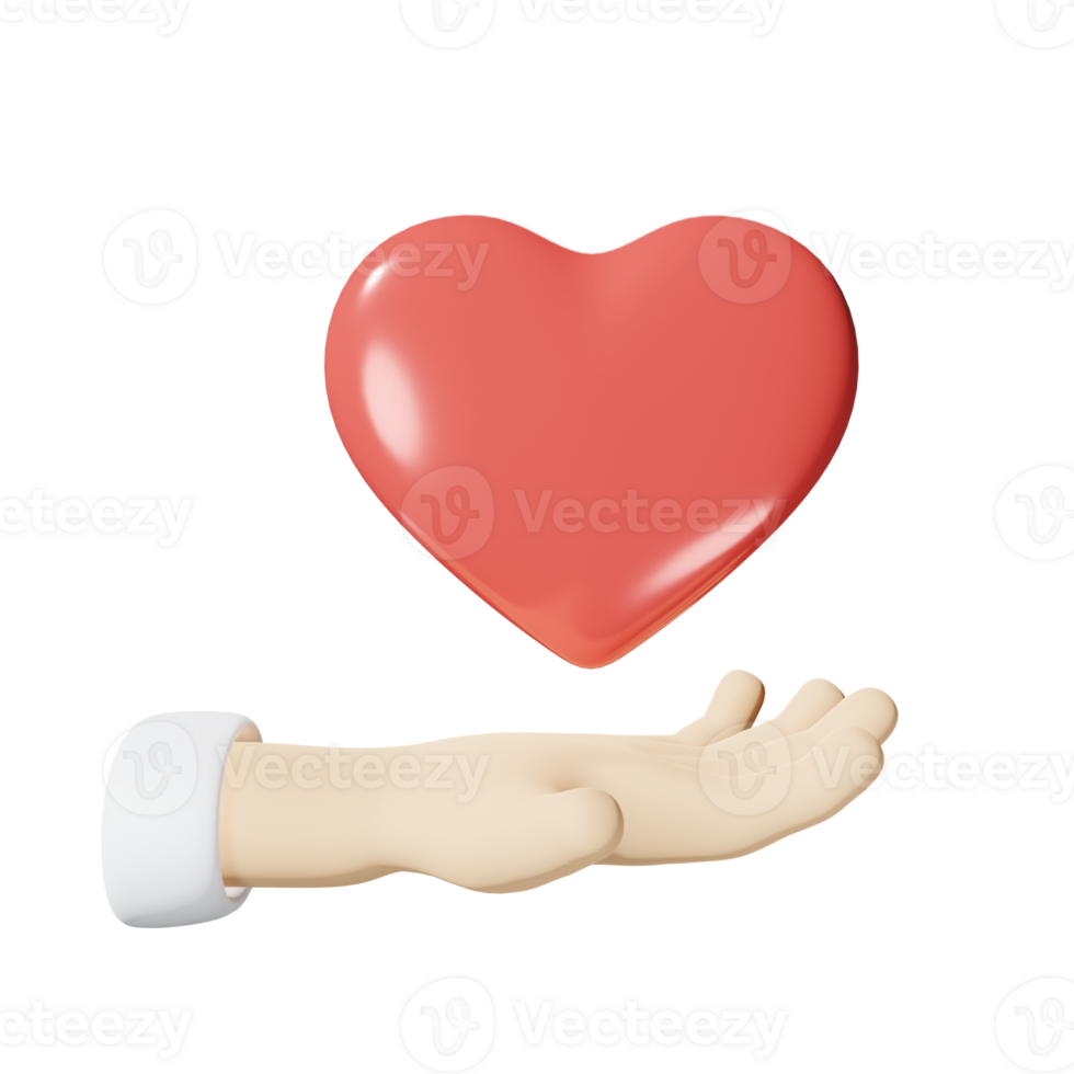 3D Hand and Heart png