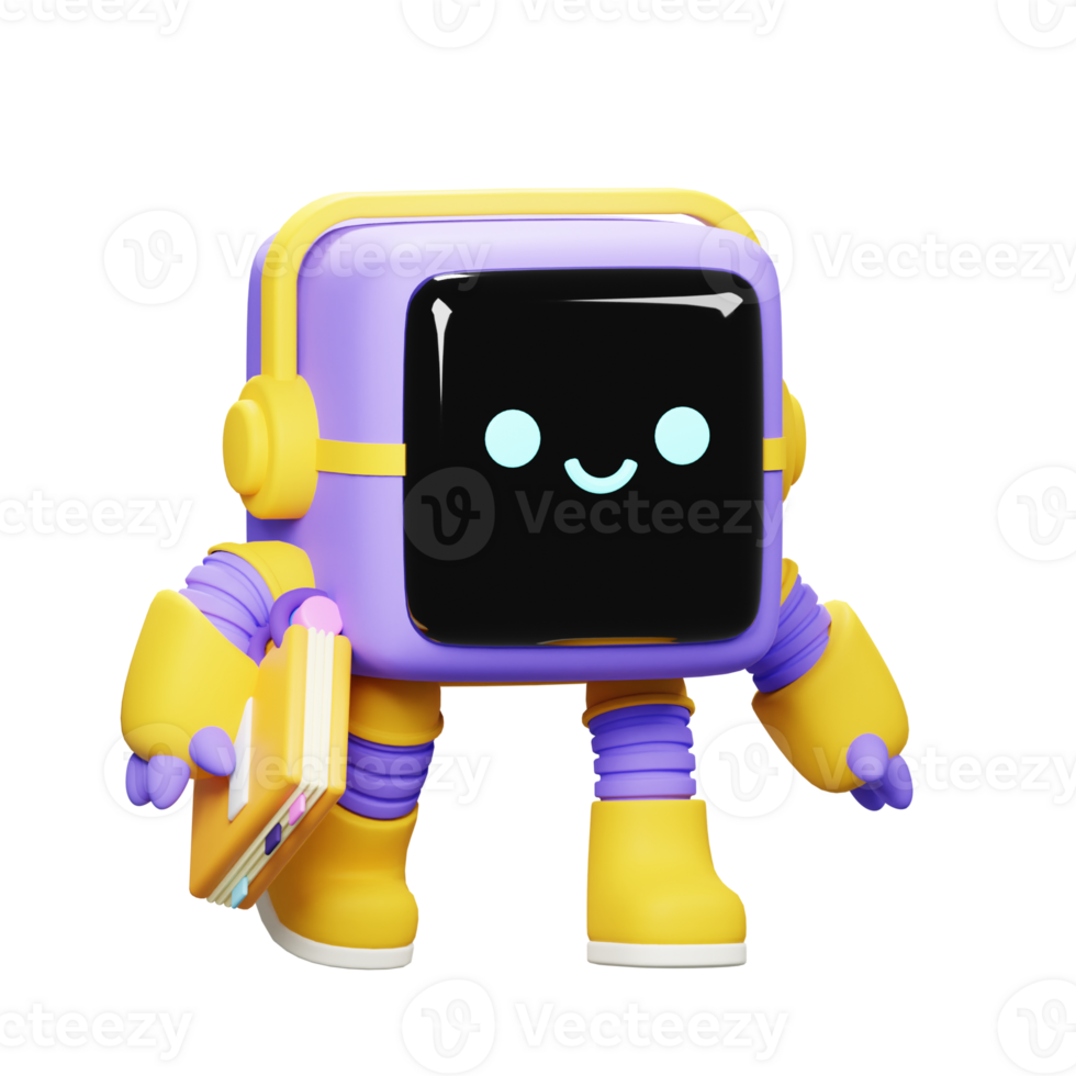 3d contento cubo robot png