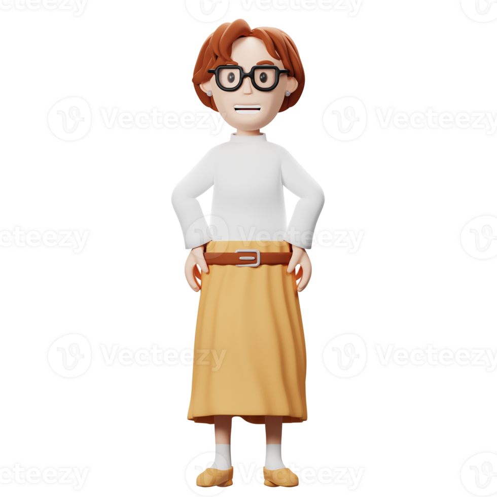 3D Women Teacher Character png