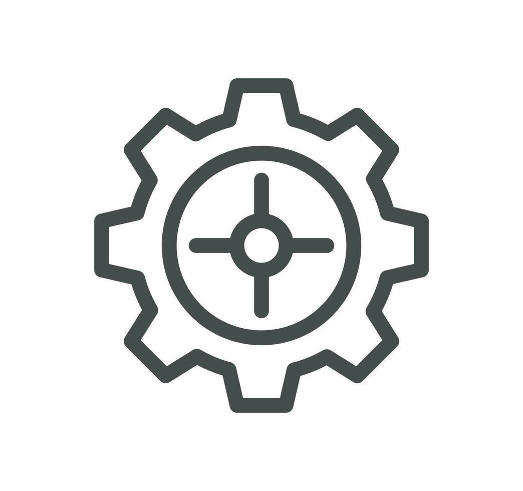 Gear related icon outline and linear vector. vector