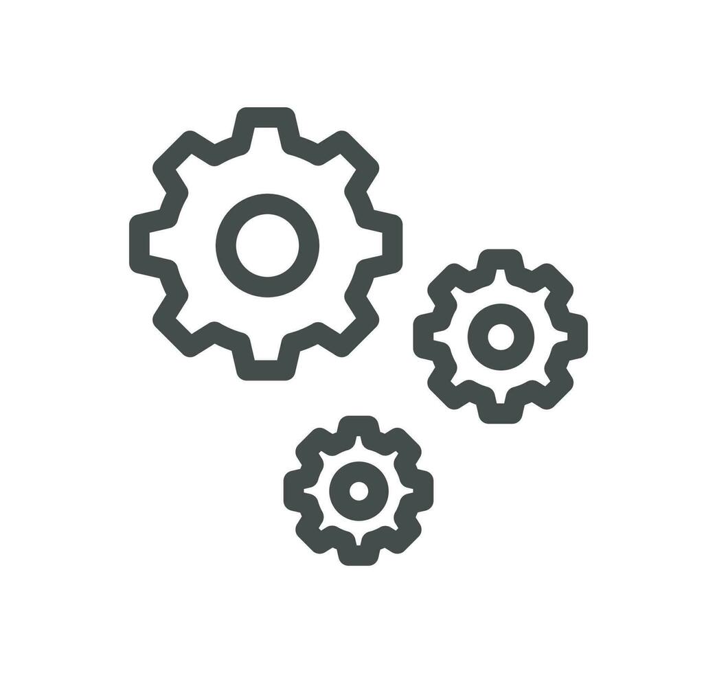 Gear related icon outline and linear vector. vector