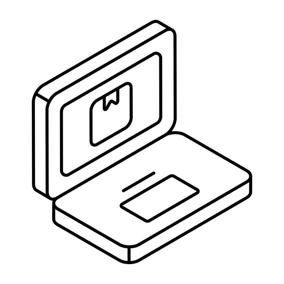 An icon design of online parcel vector