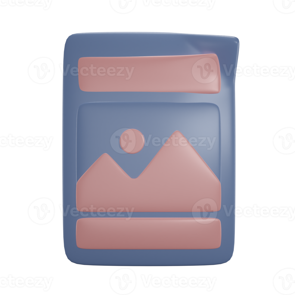 a picture sheet 3d rendering png