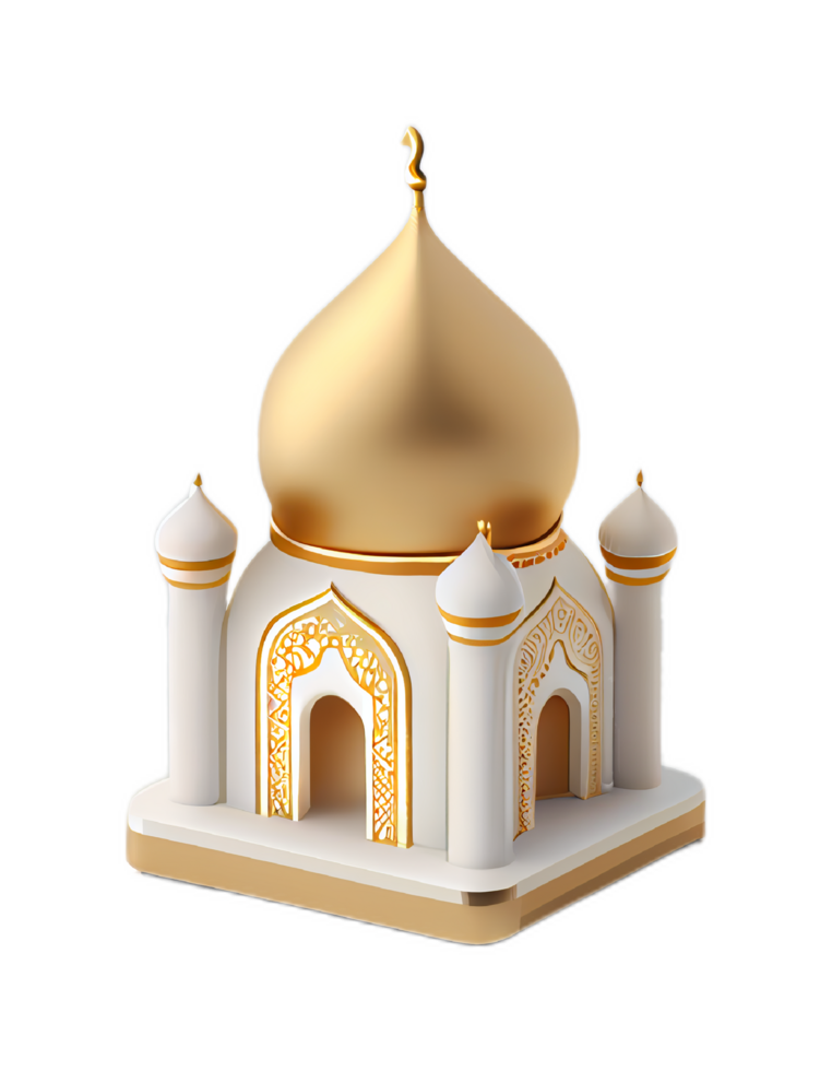 mini mosquée 3d illustration. ai généré png