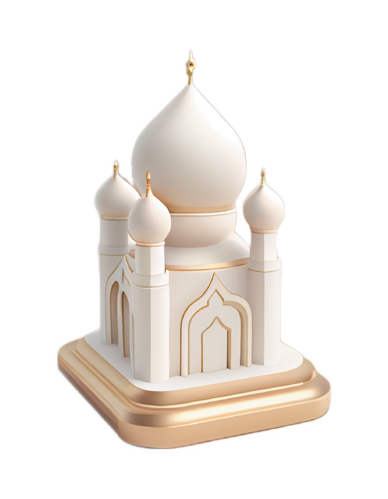Mini Mosque 3D Illustration. png