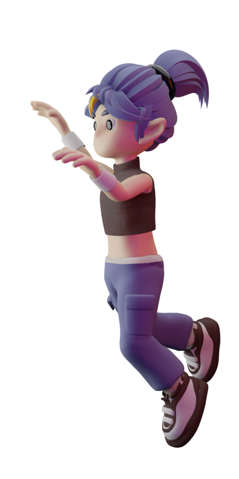 3d flying character ilustration png