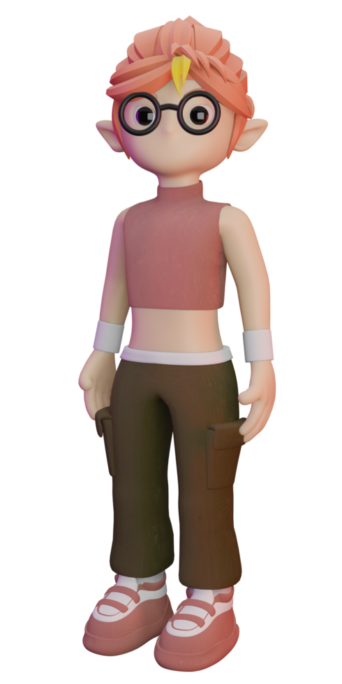 3d character spoiled girl png
