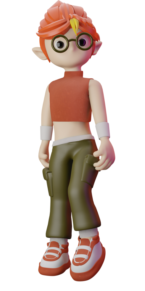 3d character spoiled girl png