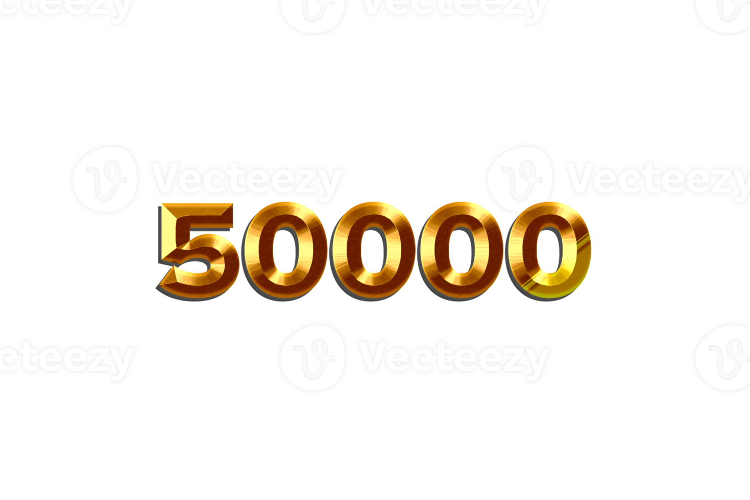 50000 subscribers celebration greeting Number with golden design png