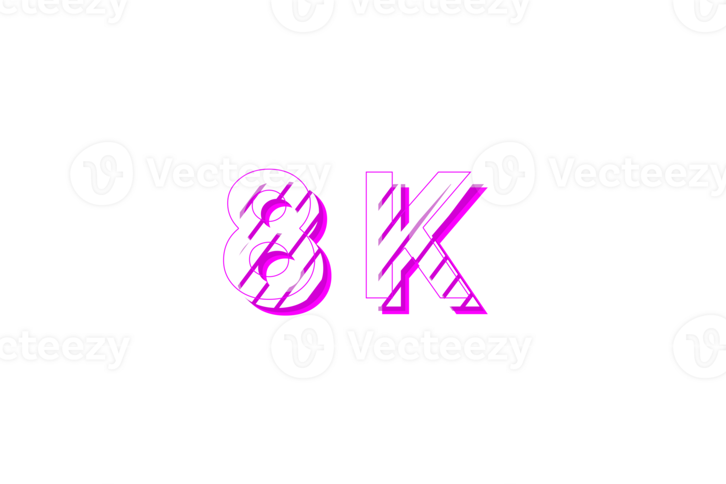 8 k subscribers celebration greeting Number with stripe design png