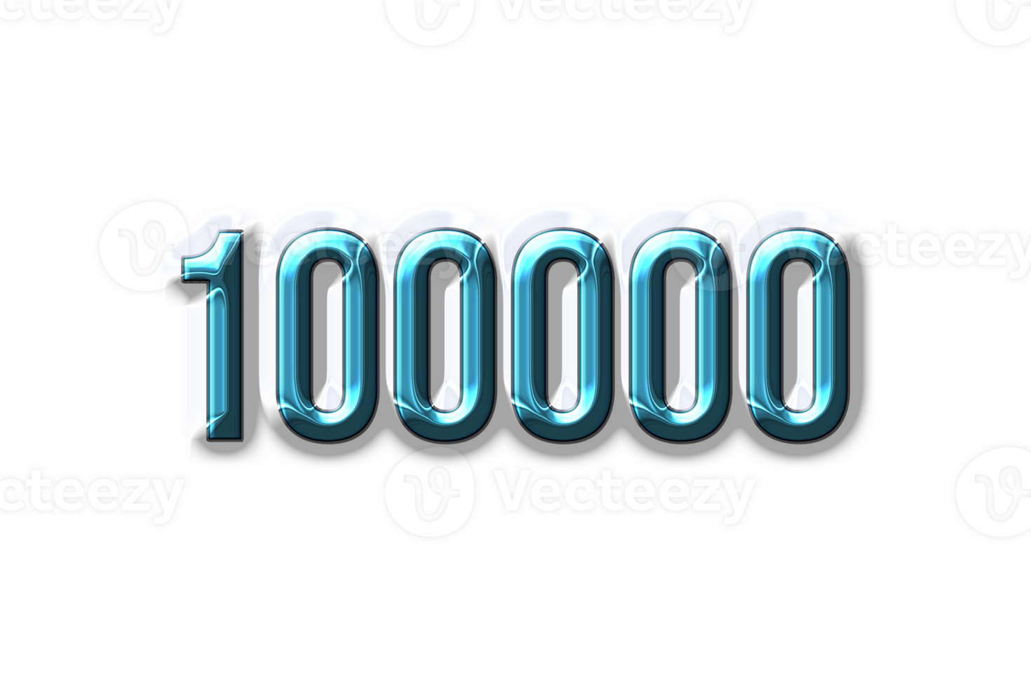 100000 subscribers celebration greeting Number with plastic design png