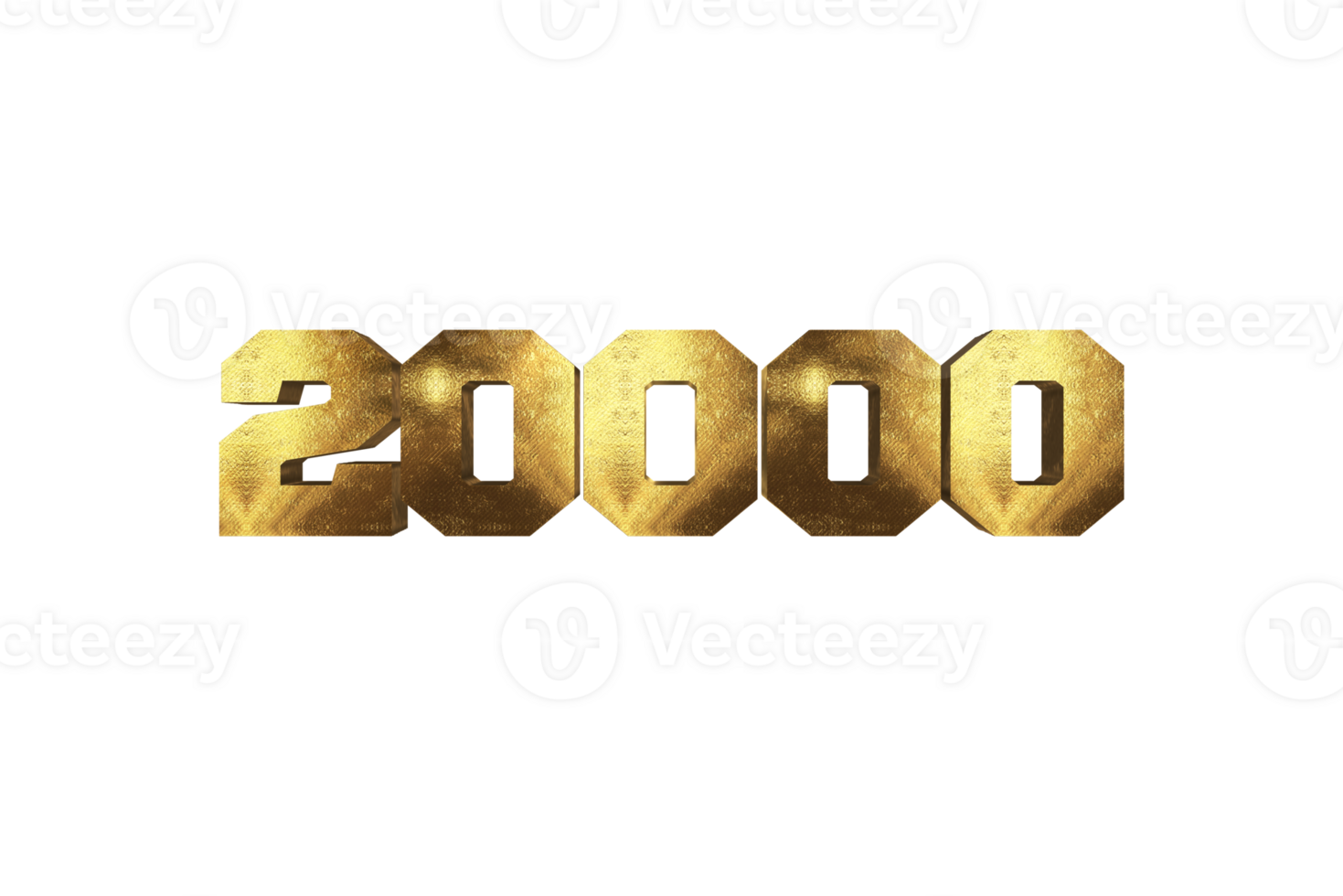 20000 subscribers celebration greeting Number with brass design png