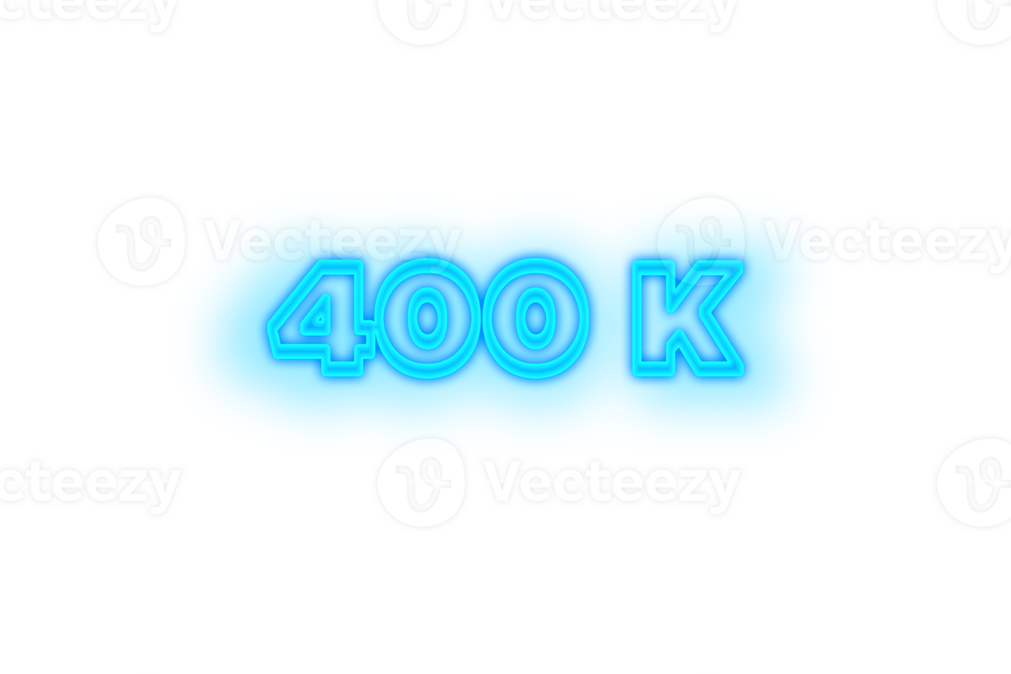 400 k subscribers celebration greeting Number with glow design png