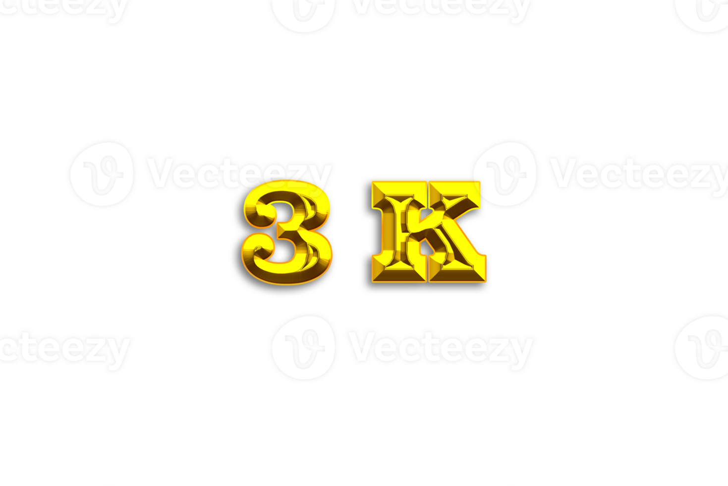 3 k subscribers celebration greeting Number with gold design png