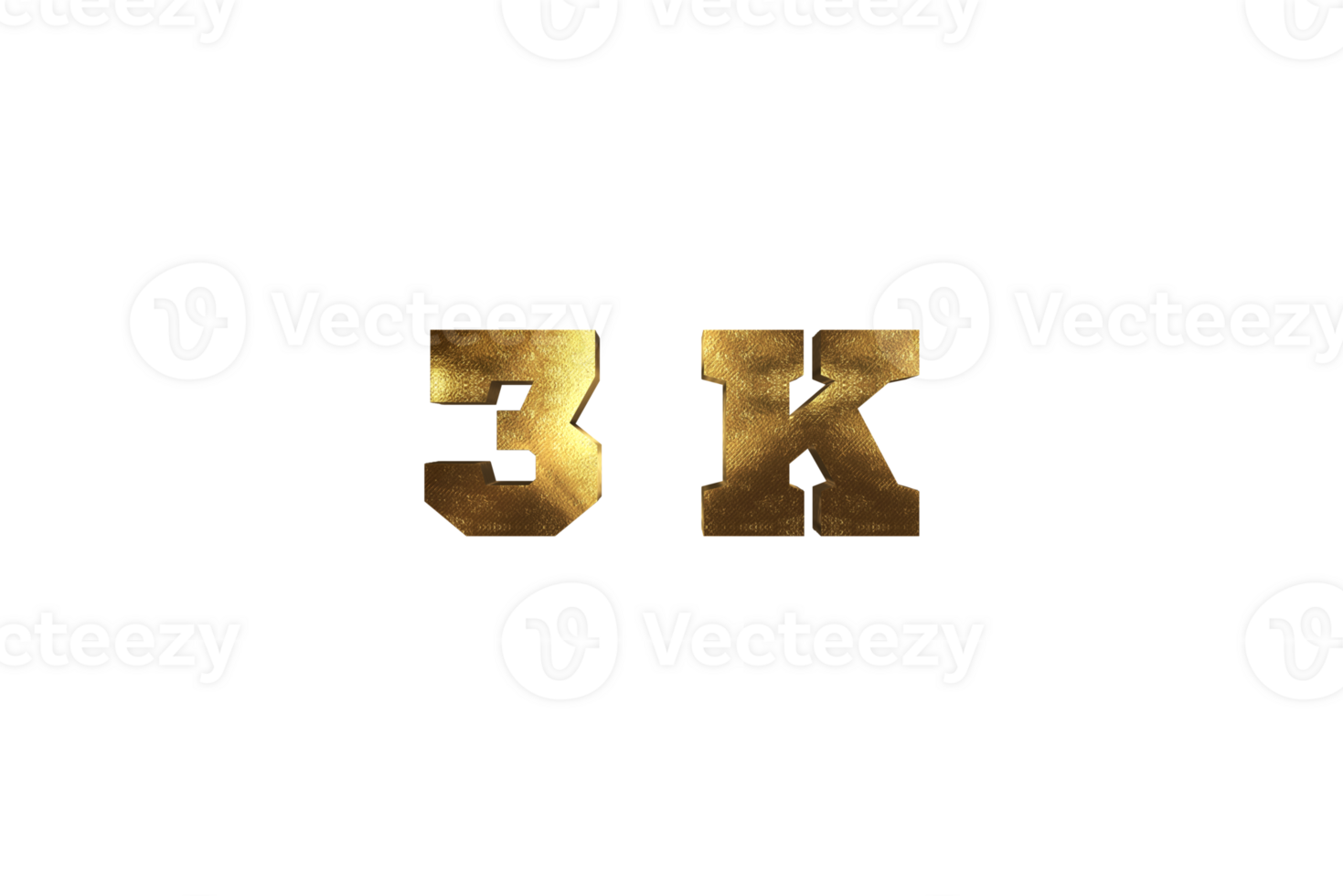 3 k subscribers celebration greeting Number with brass design png