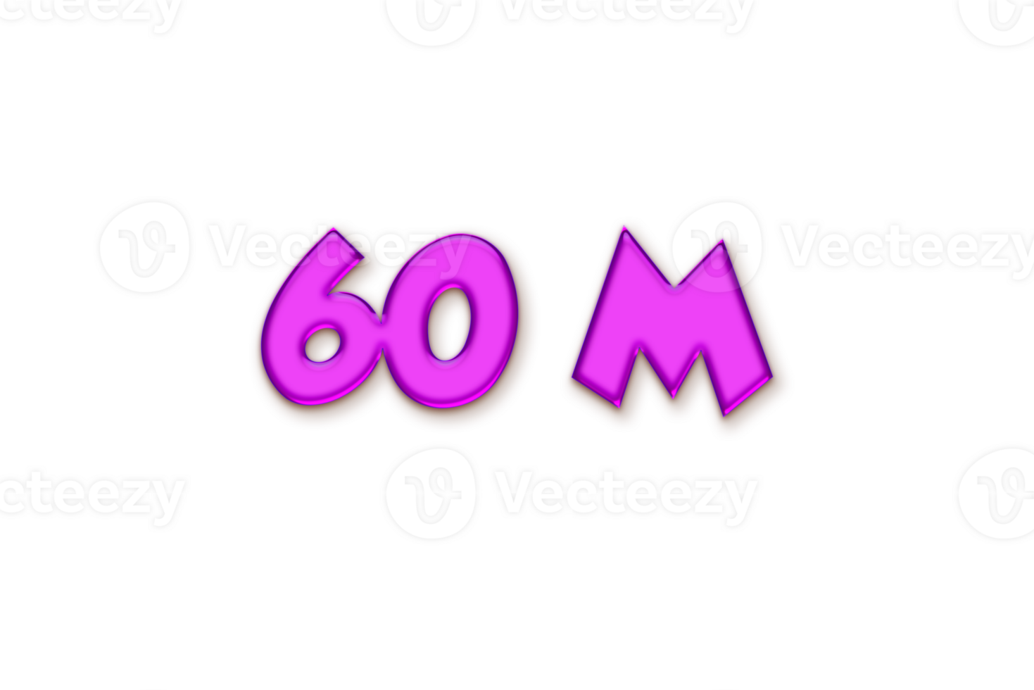 60 million subscribers celebration greeting Number with liquid design png