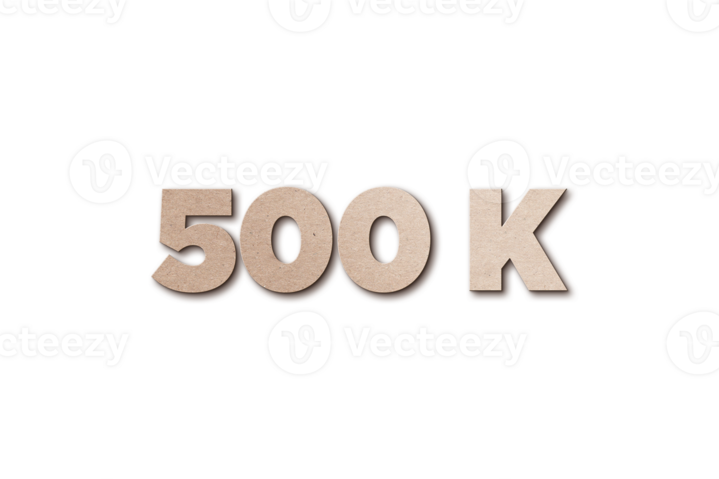 500 k subscribers celebration greeting Number with card board design png