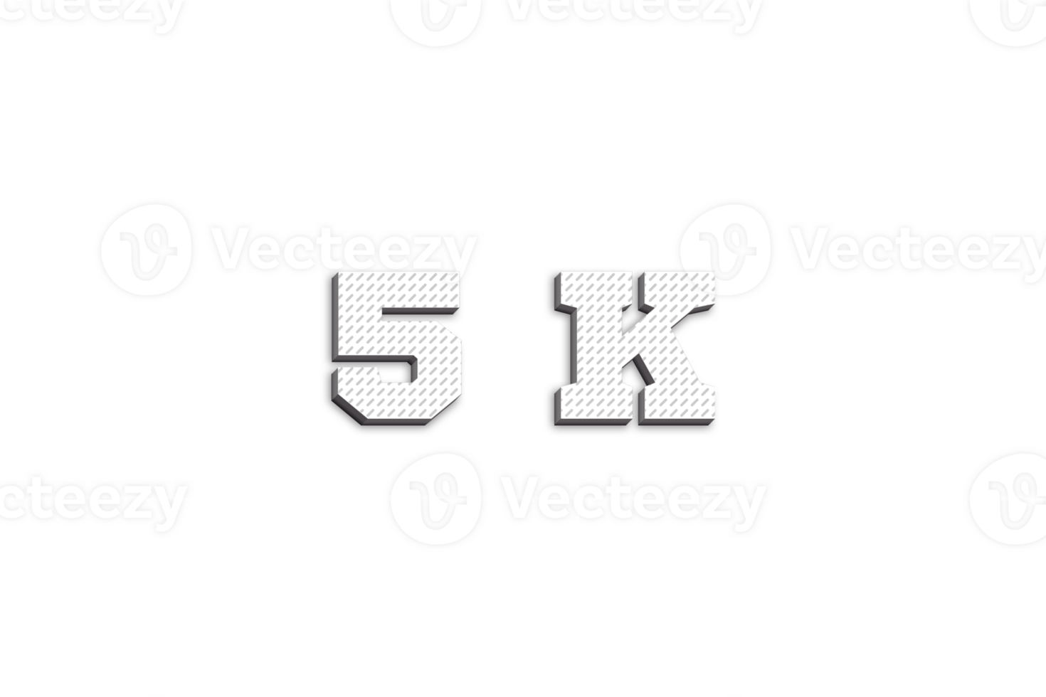5 k subscribers celebration greeting Number with 3d paper design png