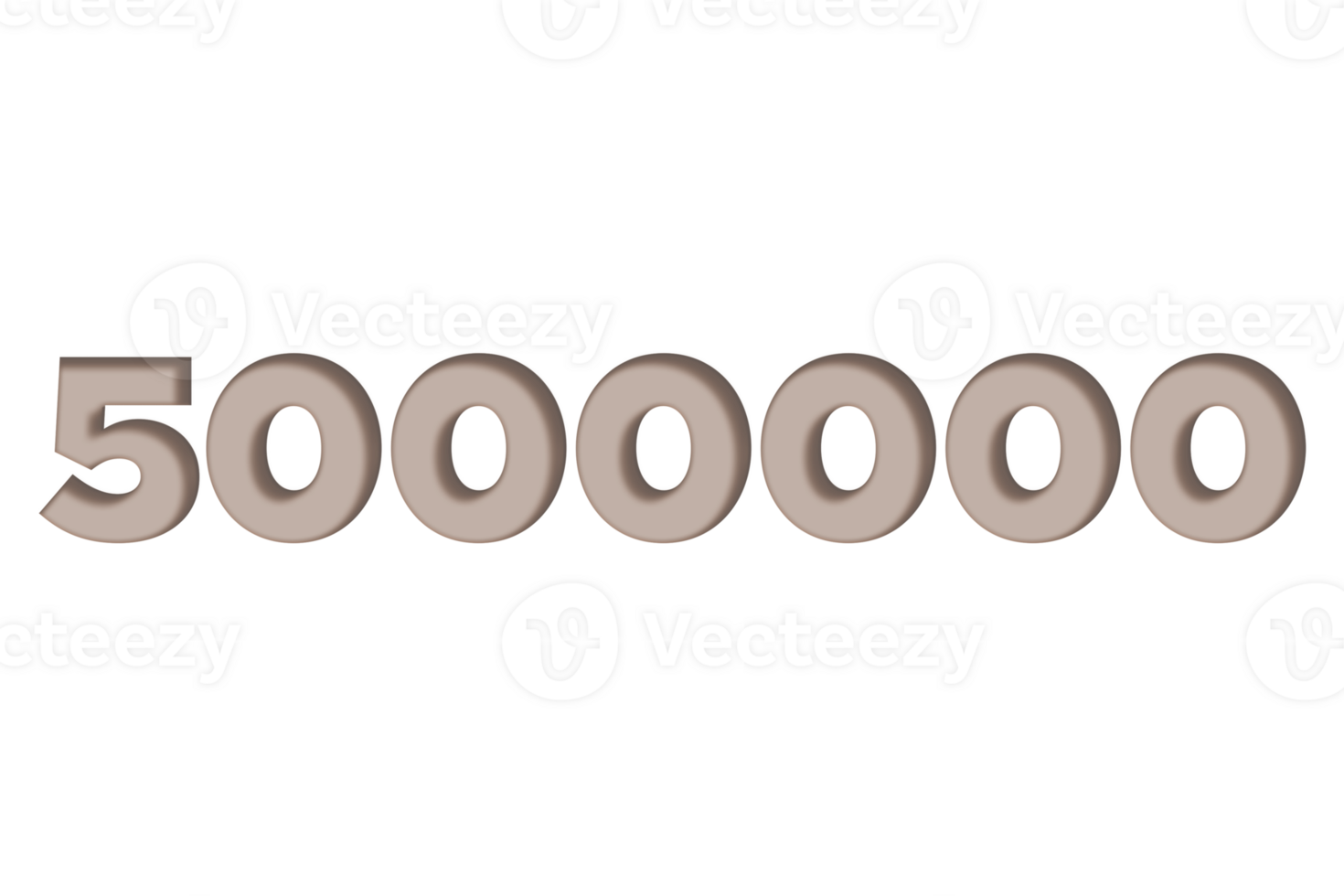 5000000 subscribers celebration greeting Number with engrave design png