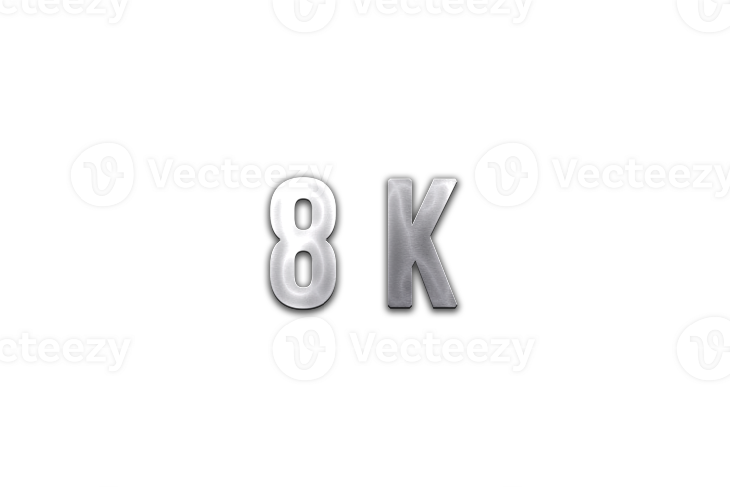 8 k subscribers celebration greeting Number with steel design png
