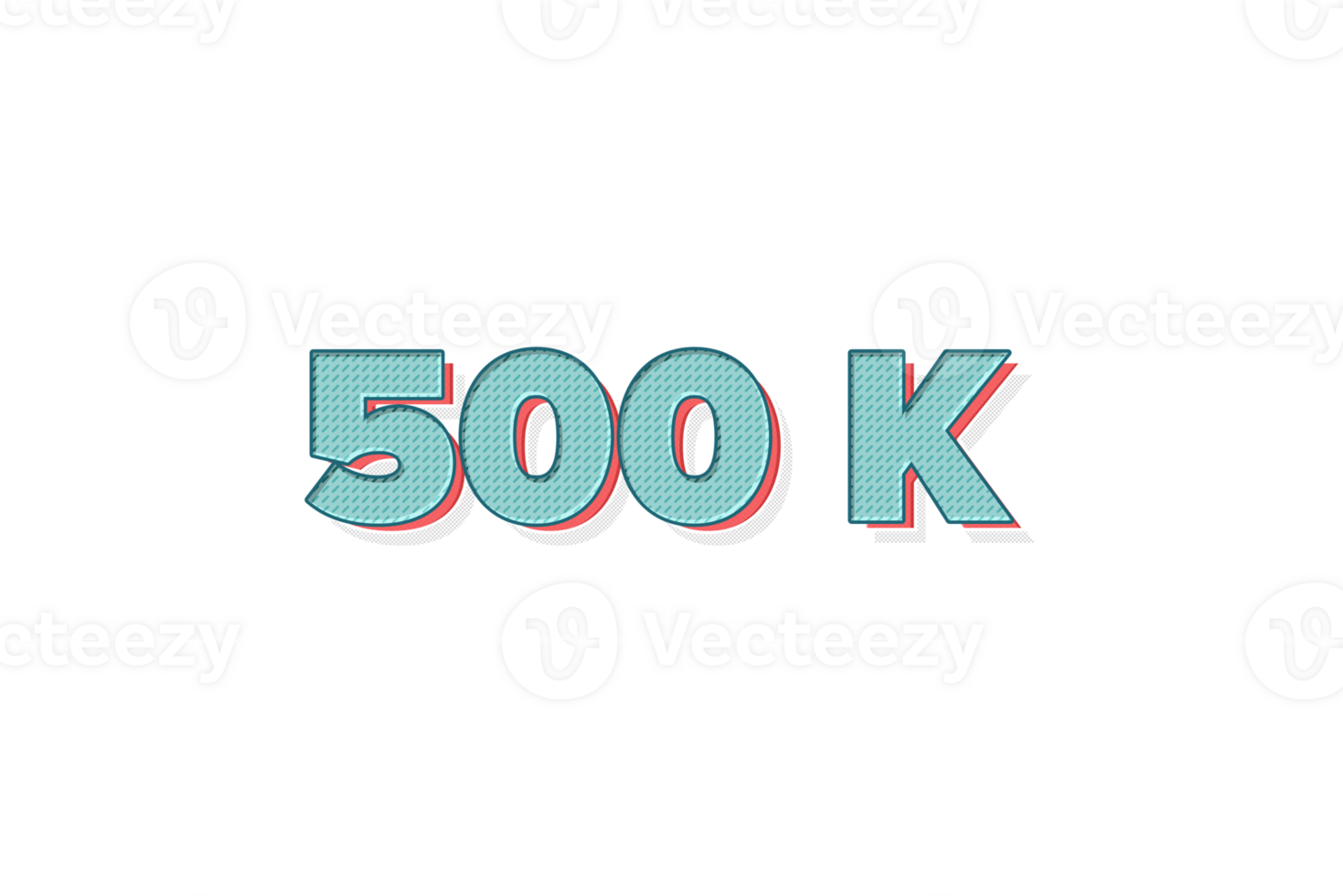 500 k subscribers celebration greeting Number with unique design png