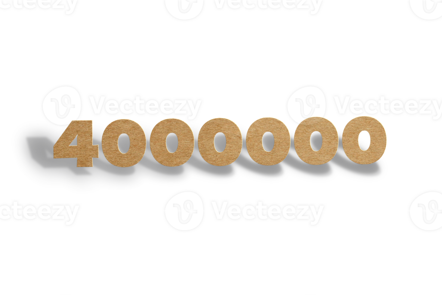 4000000 subscribers celebration greeting Number with hard card cutted design png