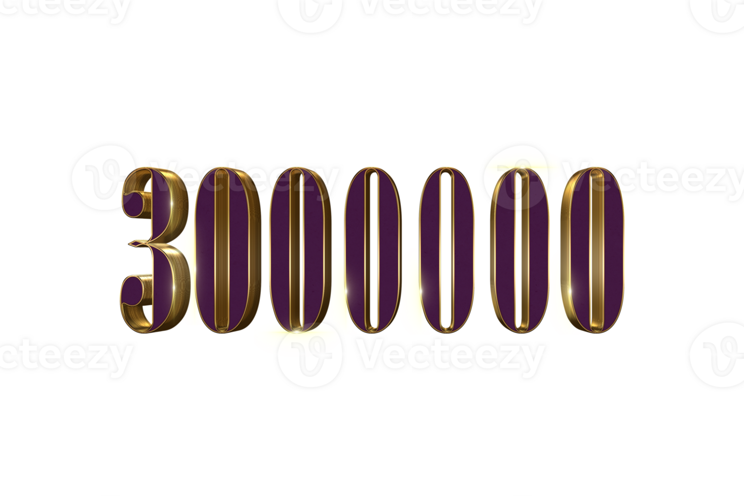 3000000 subscribers celebration greeting Number with luxury design png