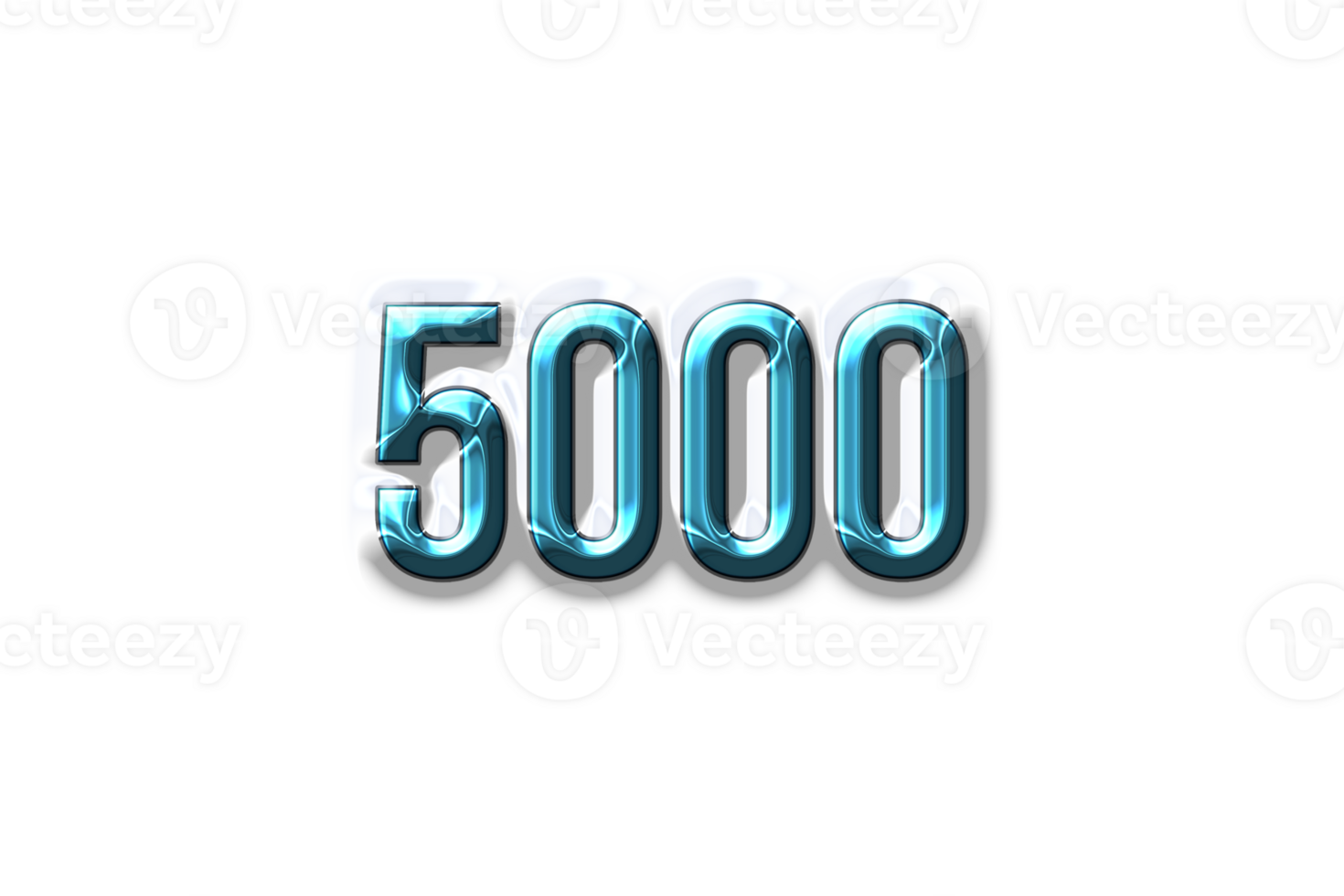 5000 subscribers celebration greeting Number with plastic design png