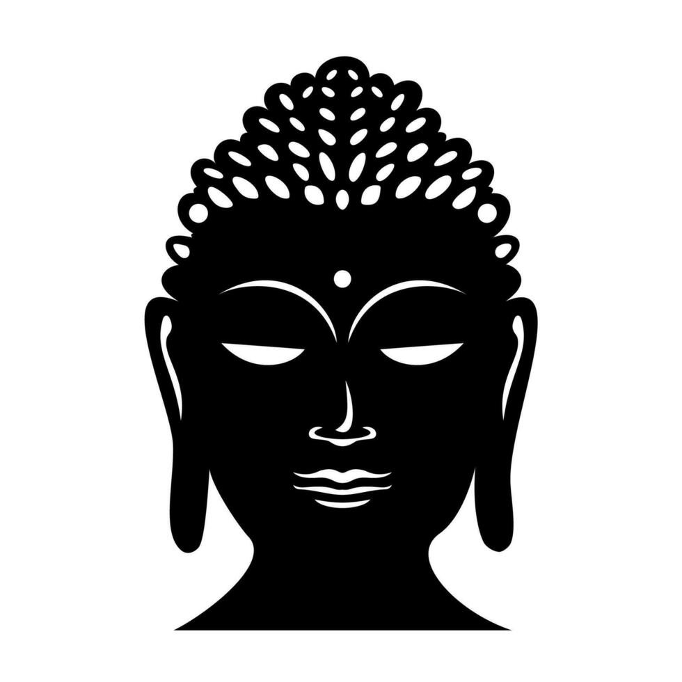 Buddha Face Silhouette. Vector Illustration