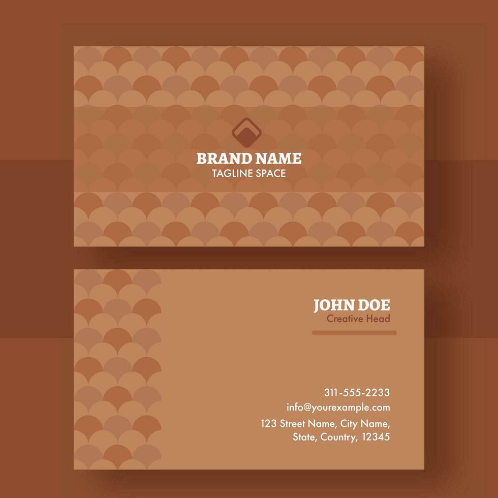 Horizontal Business Card Template Design In Brown Color For Advertising. vector