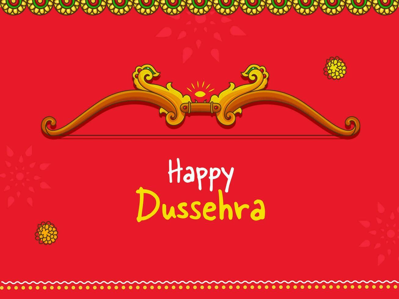 contento dussehra concepto con arco y flecha ilustración en rojo antecedentes. vector