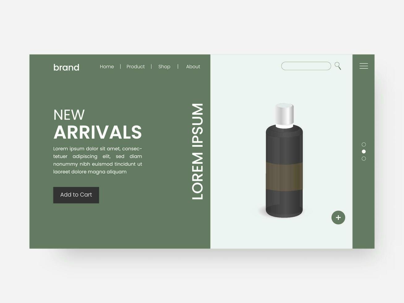 New Arrivals Landing Page Or Hero Image With 3D Product Bottle. vector