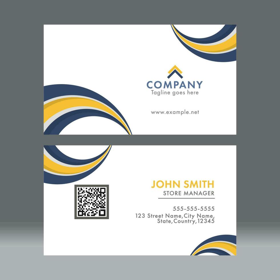 Business Or Visiting Card With Double-Sides On Gray Background. vector